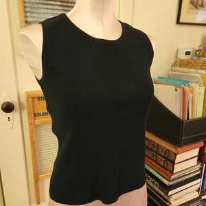 Vintage Black Vest Ribbed Sleeveless Top Richards & Jones